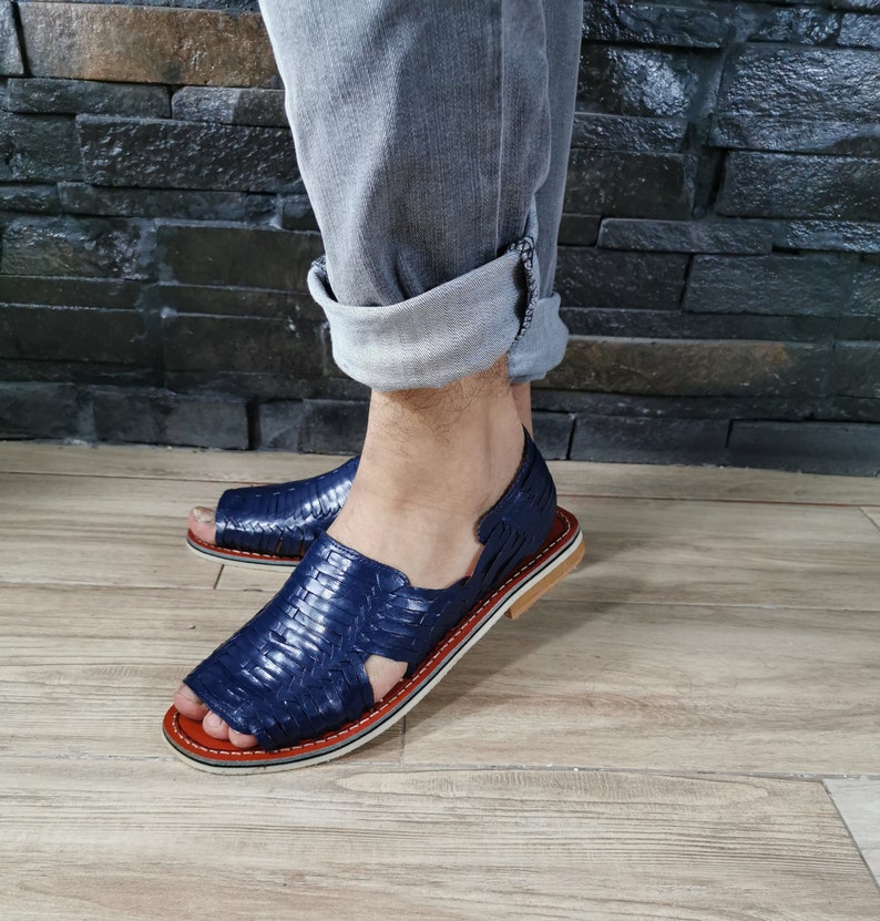 navy blue huaraches mens