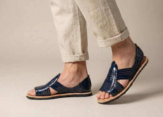navy blue huarache sandals