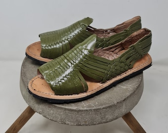 Mexican Huaraches Men Avocado Green - Open Toe - Resistant Rubber Sole - Exclusive Footwear - Direct Shipping from Mexico