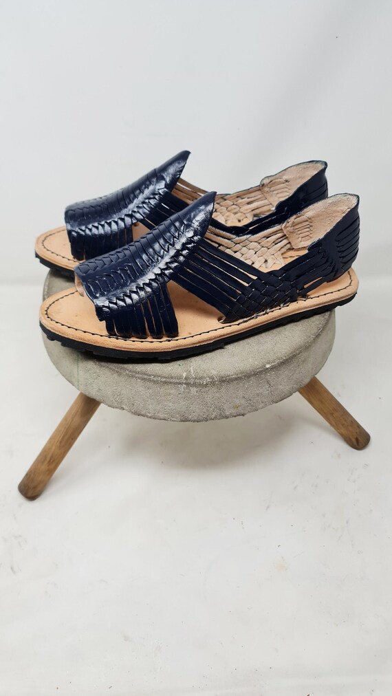 navy blue huarache sandals