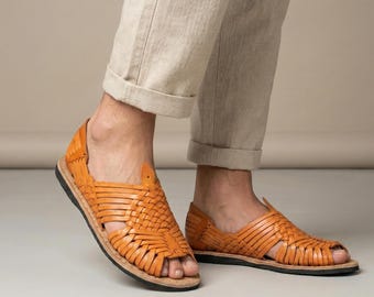 Men’s Mexican Artisanal brown leather huarache sandal Pachuco Cafe MENS AUTHENTIC HUARACHE PACHUCO MEXICAN SANDALS  main image 3