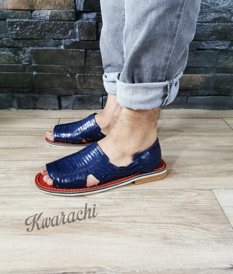 navy blue huarache sandals