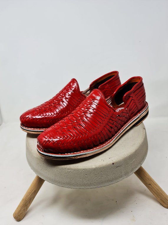 Independientemente venganza Decisión Huaraches mexicanos para hombre color rojo sandalias de cuero - Etsy España