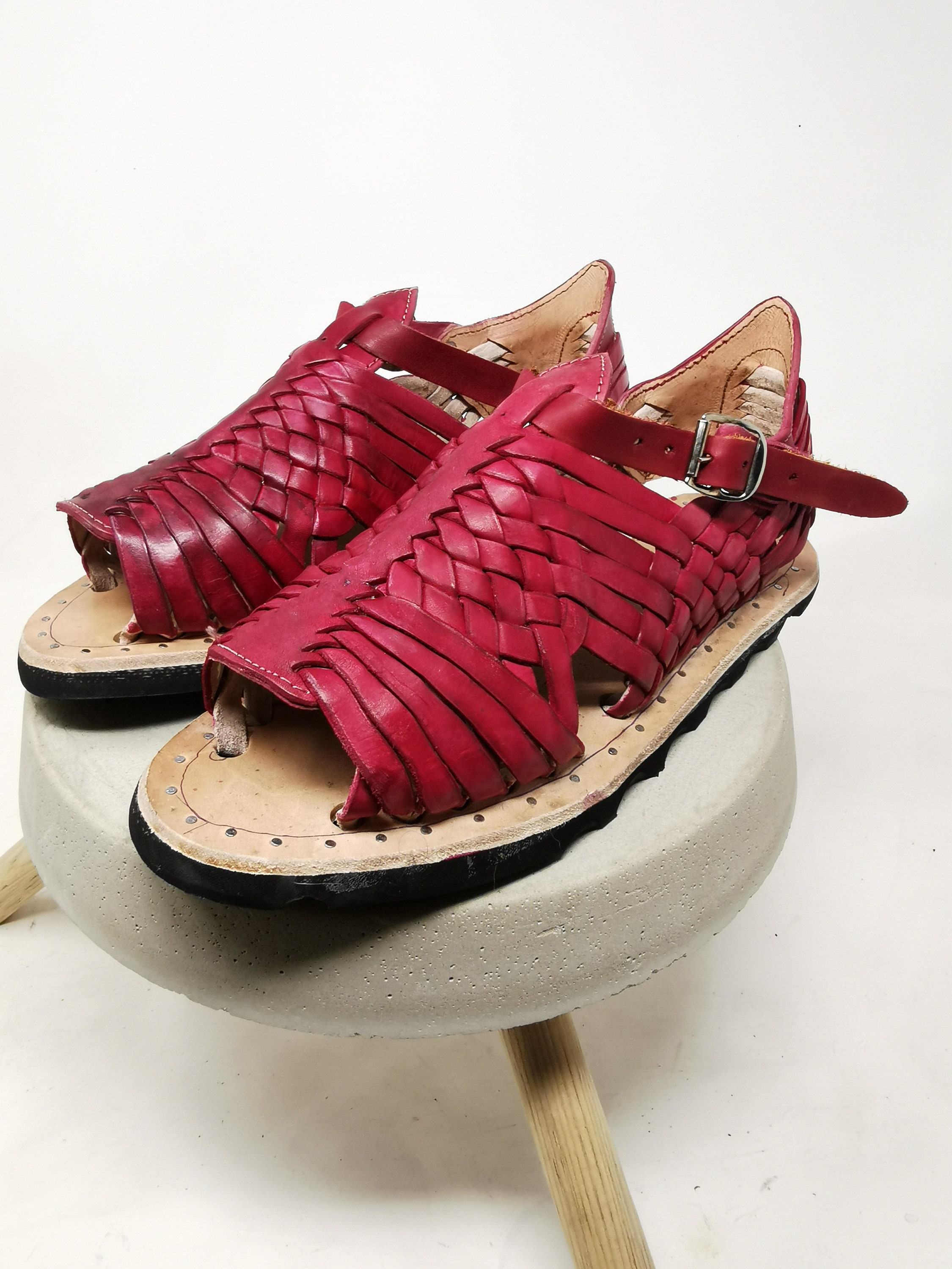 Huaraches para hombre con correa para abrochar sandalias | Etsy España