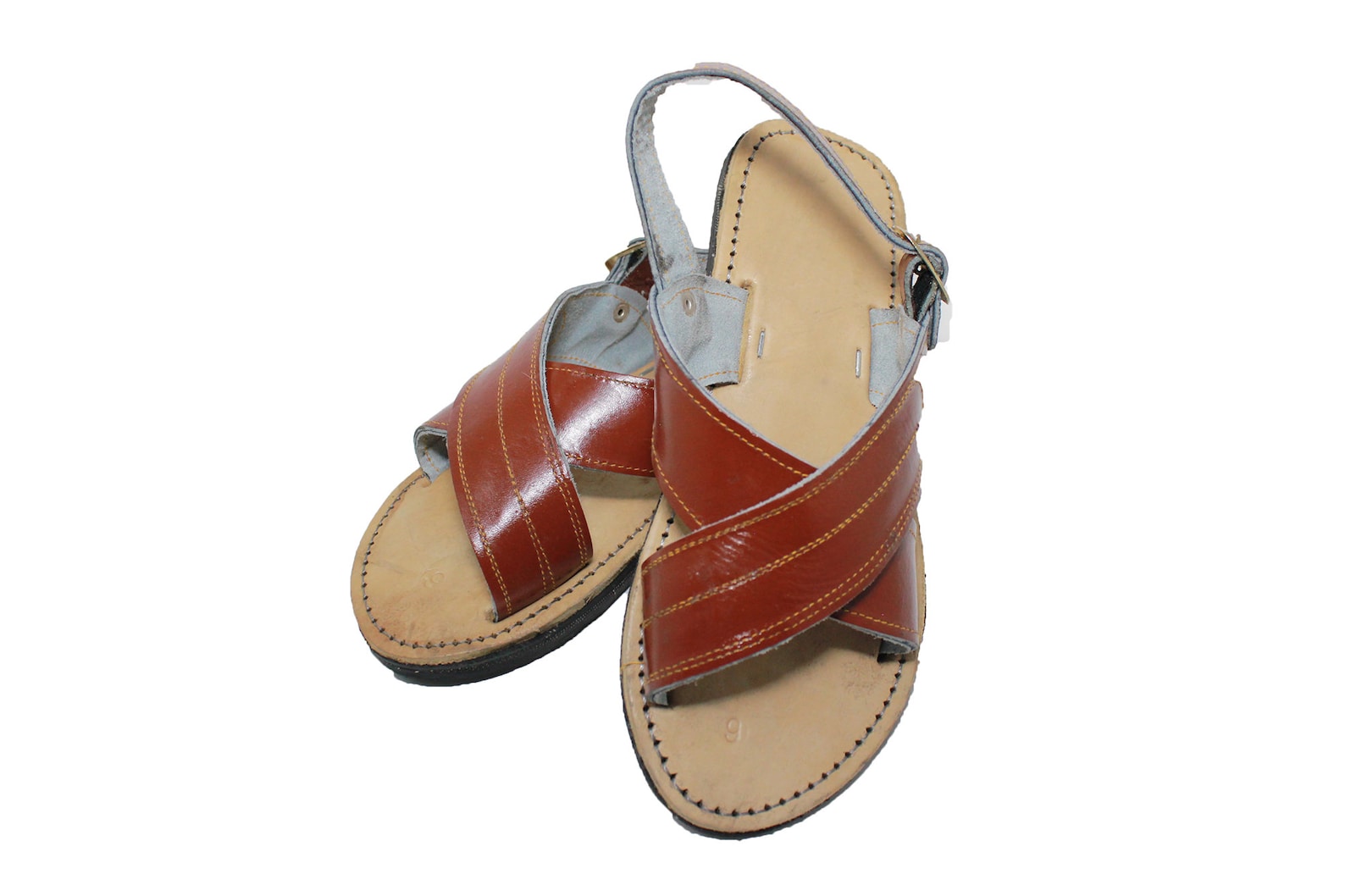 huaraches cruzados de avestruz