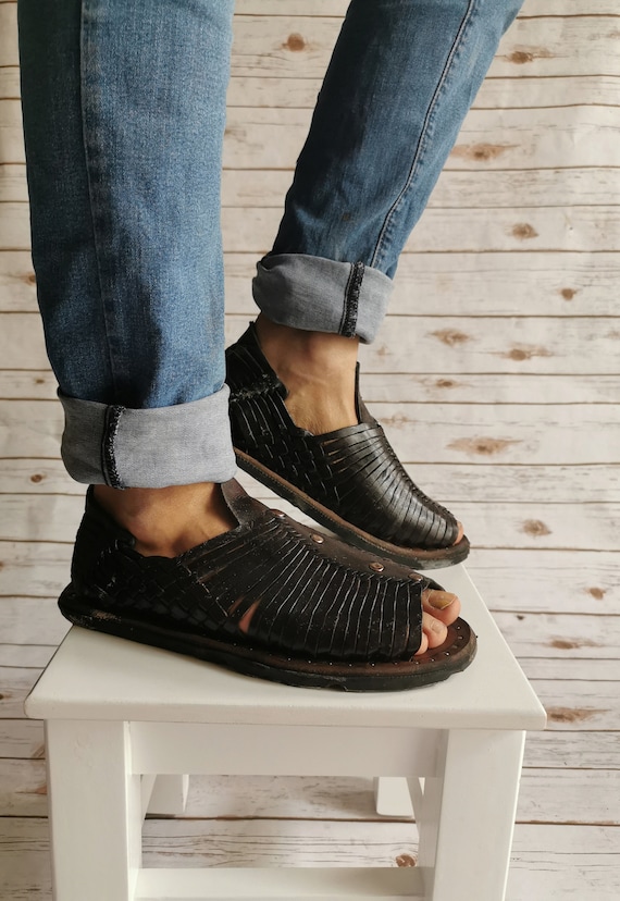 Mens black huarache sandals Clearance