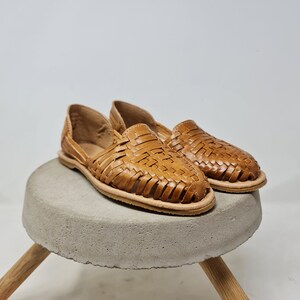 Sandalias mexicanas para mujer, huaraches color marrón hechos a mano en Mexico imagen 6