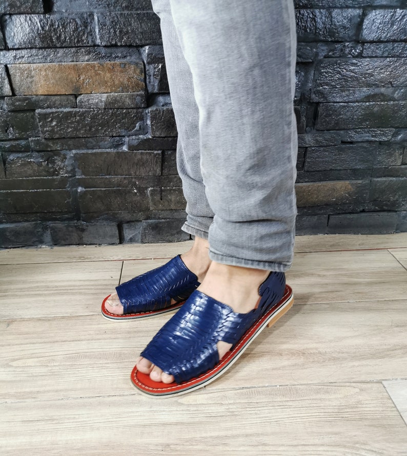 navy blue huaraches mens