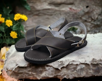 2-strap Crossover Huaraches for Men - Honey or Dark Brown 2-strap Crossover Huaraches for Men - Honey or Dark Brown