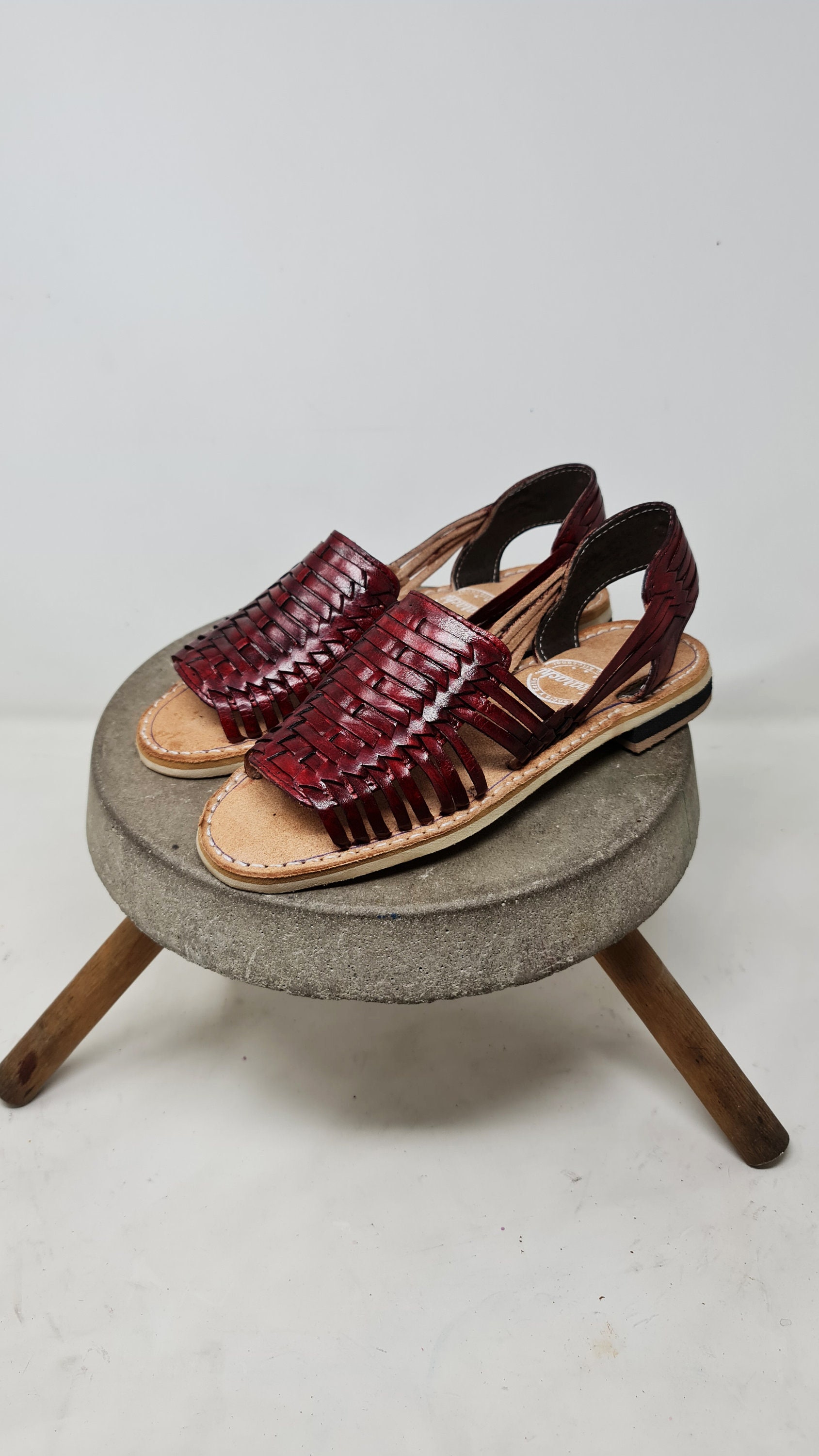 Handmade Huaraches for Women in Wine Color Unique Design and Handmade With Authentic Mexican Craftsmanship Etsy Canada
