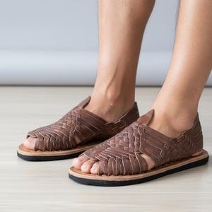 Mexikanische Huaraches-Sandalen für Herren. 100 % Leder, Vintage. Handgefertigt. handgefertigter Pachuco Huarache. handgefertigt