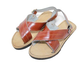 Huaraches cruzados para hombre sandalias de cuero hechas en | Etsy México