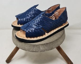 Mexican Huaraches for Men in Squadron Blue with Tire Sole | Shipped from Mexico