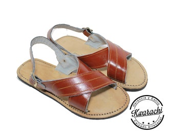 Huaraches cruzados para hombre sandalias de cuero hechas en | Etsy México