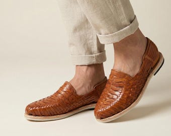 Men's Mexican huaraches, men's shoes in a walnut color, Men's Mexican Handmade Leather Sandals, All Sizes