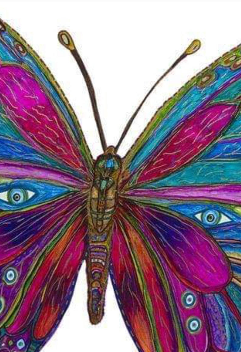 Colorful Butterfly Spirit Animal Canvas print Painting Etsy