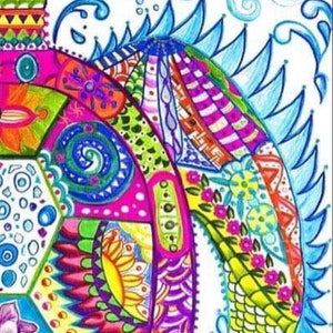 Sea Turtle Spirit Animal Abstract Art Painting Rolled Canvas Print ...