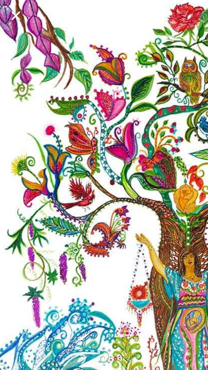 Tree of Life Art Mother Earth Beautiful Woman Libra Zodiac Sign ...