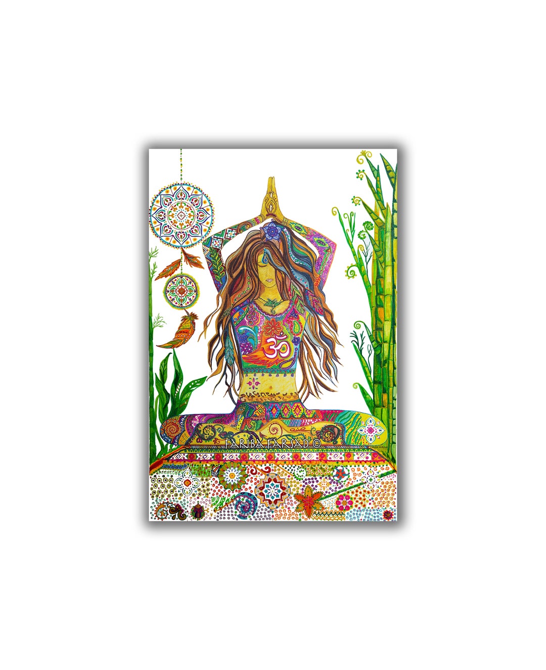 Yoga Art Print, on Canvas Framed Painting, Canvas Painting, Zen Art ...