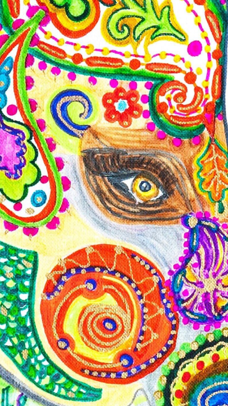 Colorful Elephant Spirit Animal Abstract Art Painting Framed Etsy