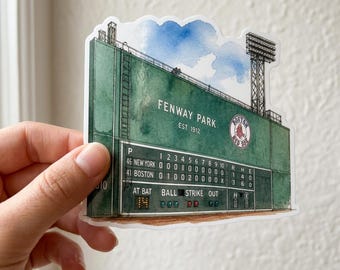 Adesivo Green Monster, decalque aquarela do time de beisebol Boston para garrafa de água ou laptop, Beyond the Margin