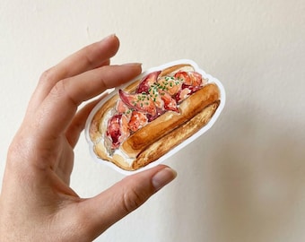 Adesivo de sanduíche de lagosta, decalque de viagem gastronômica de Boston (vinil à prova d'água)