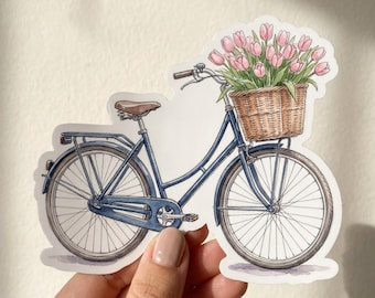 Adesivos de Amsterdã, tulipas, casas de canal e um stroopwafel, vinil impermeável recortado para garrafa de água e laptop, Beyond the Margin.