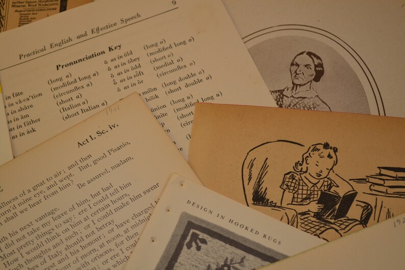 Vintage 28 different books 1874-1976 Over 60 pages! Collection Four Book Pages