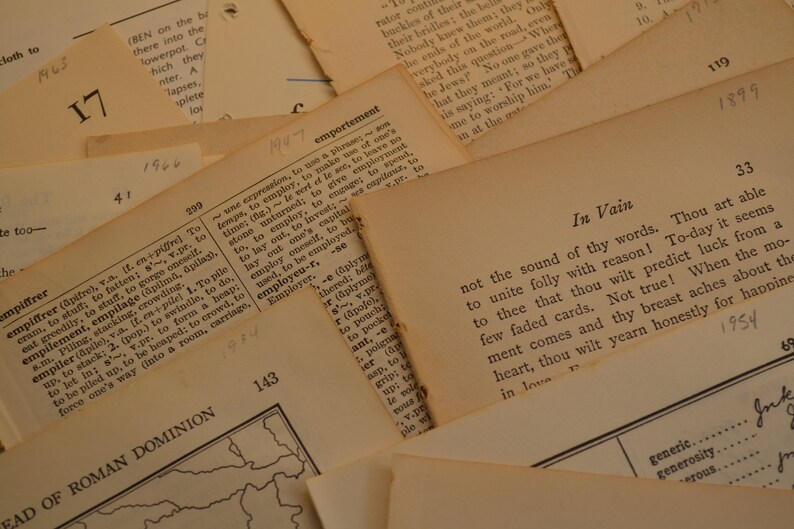 Vintage 28 different books 1874-1976 Over 60 pages! Collection Four Book Pages
