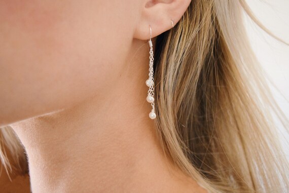 Pearl string hotsell earrings