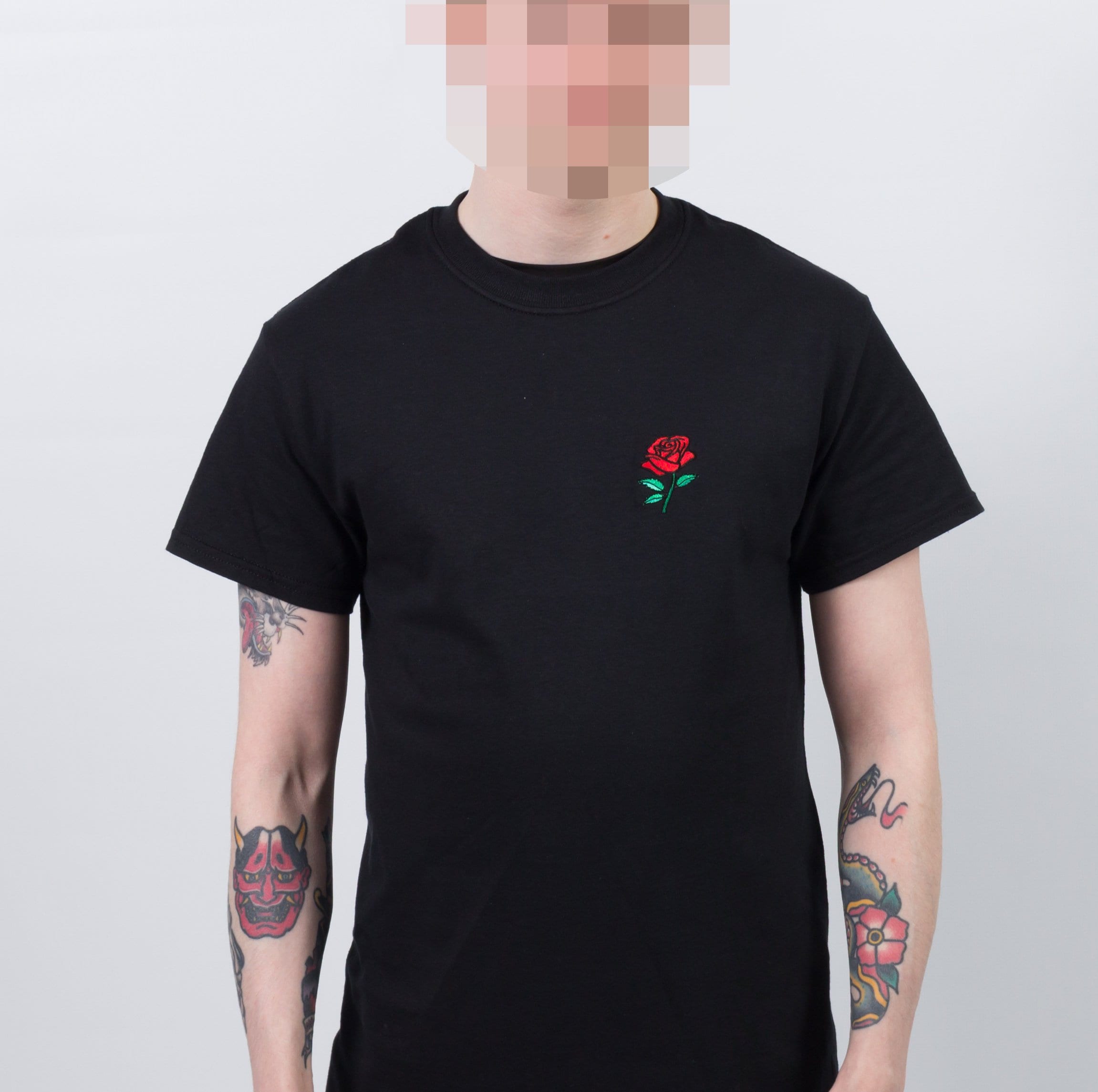 Rose Embroidered Tshirt Streetwear Fashion Etsy