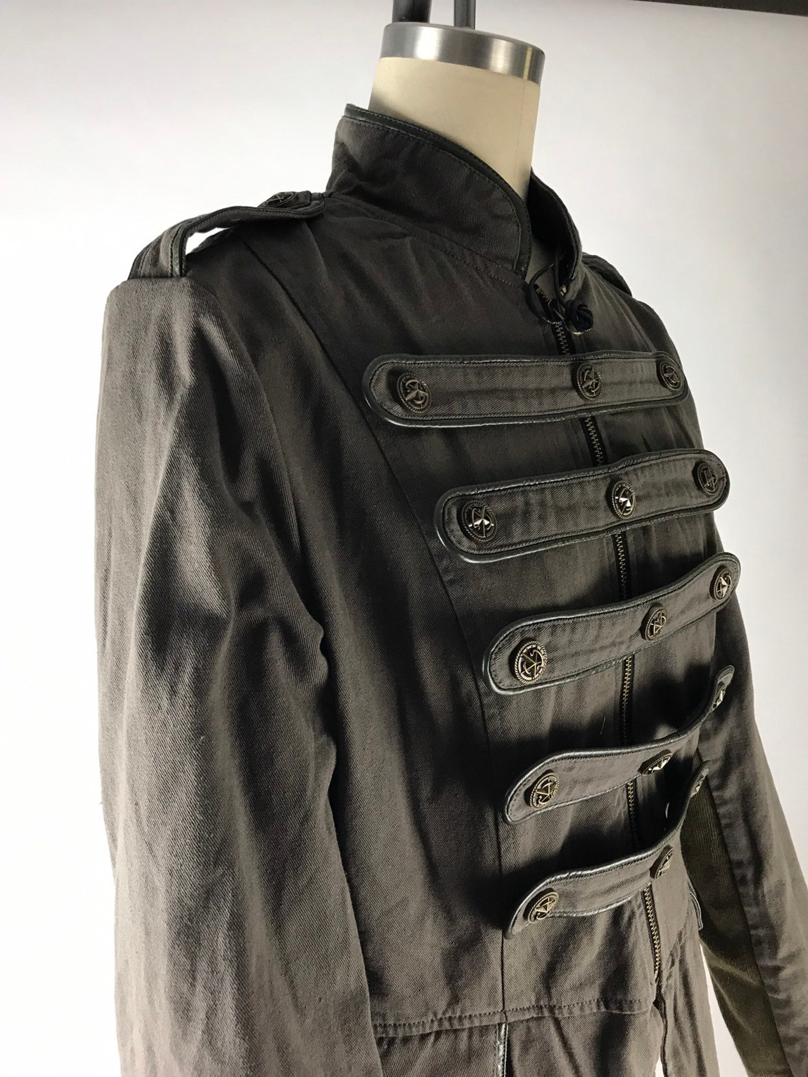 Steampunk Strap Jacket Airship Captain Jacket Military Olive Etsy