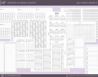 202 Årspaket m översikter, listor och trackers | Välj storlek och startmånad | PRINTED Weekly Filofax/Ringbound/TN/Discbound Planner Inserts