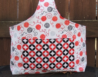 Knitting tote bag | Reversible knitting project bag