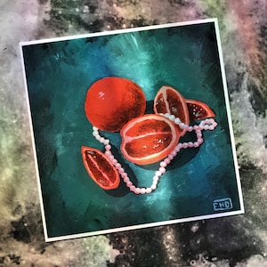 Blood Orange and Pearls still life - Print