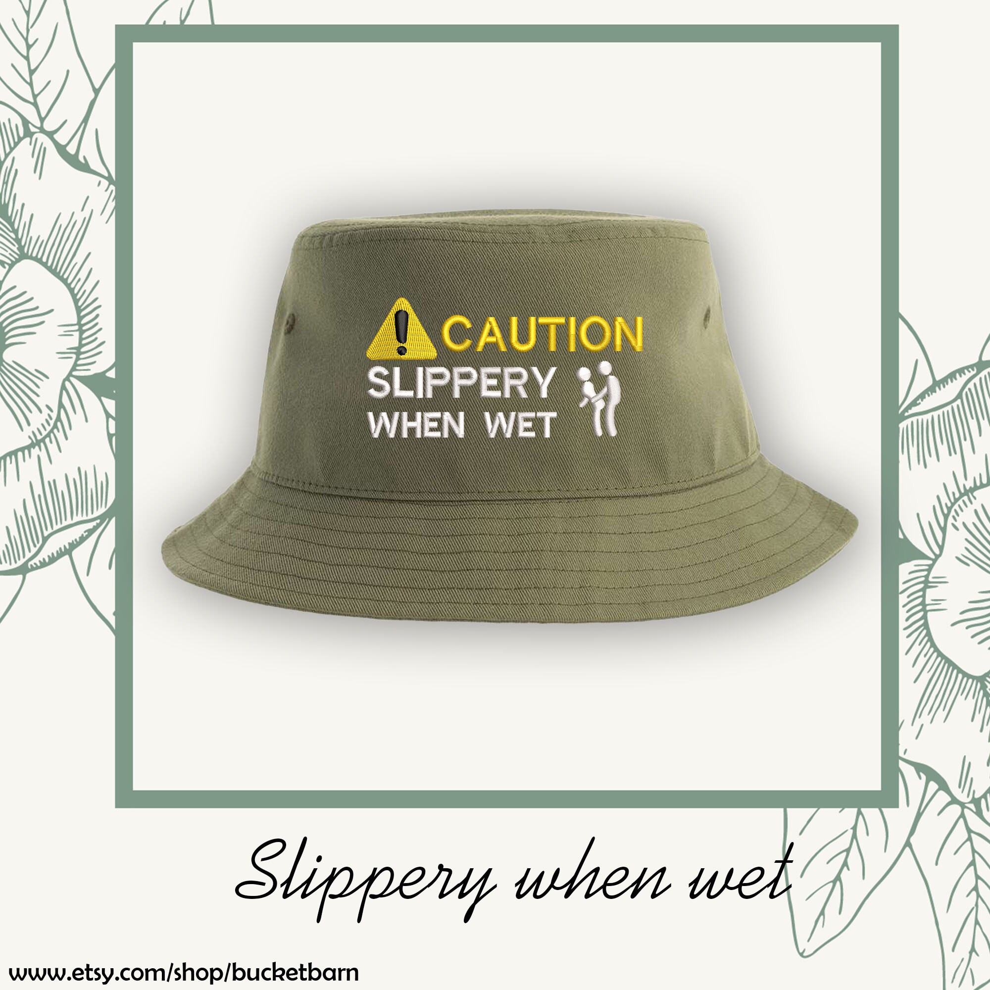 Custom Slippery When Wet Bucket Hat Sun Hat Fishing Hat Etsy