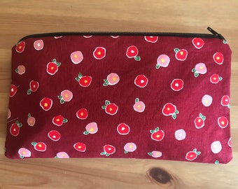 Handmade Japanese fabric zipper pouch