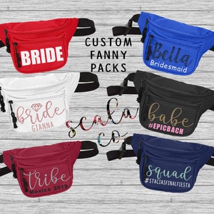 Fanny packs! Custom Design! Personalizable Waist bags for women, men, kids. Customizable, cute, modern, birthday, bachelorette, holiday gift