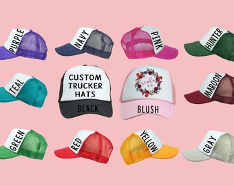 Custom Trucker Hats, Great engagement, bridal shower, or wedding gift! Honeymoon Hats! Bride squad, bachelorette party, vacation caps