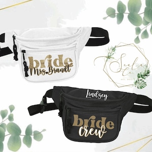 Custom Fanny packs! Retro Bride Crew Bum Bags! Birthday, Bachelorette party belt bags, Rose Gold Personalized Fanny bag, Bulk Custom Fannies
