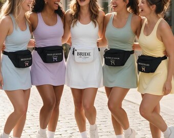 Bridal Fanny Pack Bride Bag Bridesmaid Gift Maid Honor Bachelorette Bag Wedding Day Waist Pouch Custom Personalized Belt Carrier Rehearsal