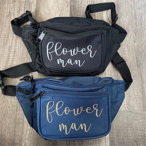 Flower Man Tasche | Personalisierte Bauchtasche | Benutzerdefinierte Bauchtasche | Lustige Hochzeit | Hochzeitstrends