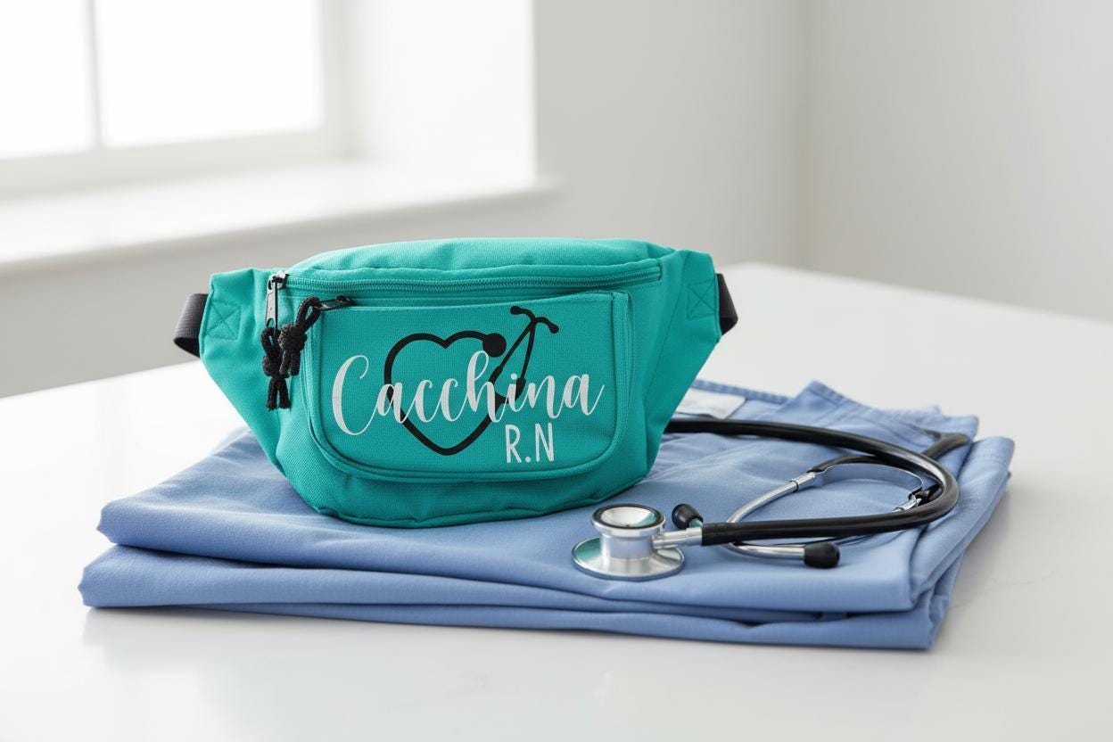 Krankenschwester-Tasche Aus Canvas – 23,1 X 18 Cm, Wasserabweisend, Mit Lustigem Design, Perfekt Für Pflegepersonal & Geschenke