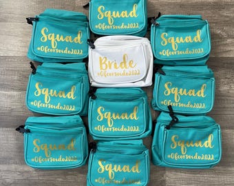 Bride Fanny Pack Custom Personalized Bachelorette Party Belt Bag Bridal Shower Gift Wedding Weekend Accessory for Group Event Use
