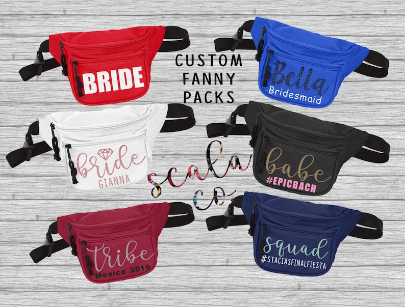 Fanny packs Custom Design Personalizable Waist bags for women, men, kids. Customizable, cute, modern, birthday, bachelorette, holiday gift image 1