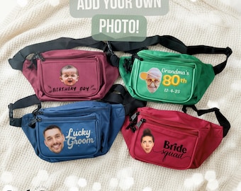 Bräutigam Gesicht Bachelorette Gürteltaschen Individuelle Brautparty Gürteltaschen Personalisierte Gefälligkeiten für die Braut Kader Hochzeit Wochenende Gruppe Verwenden