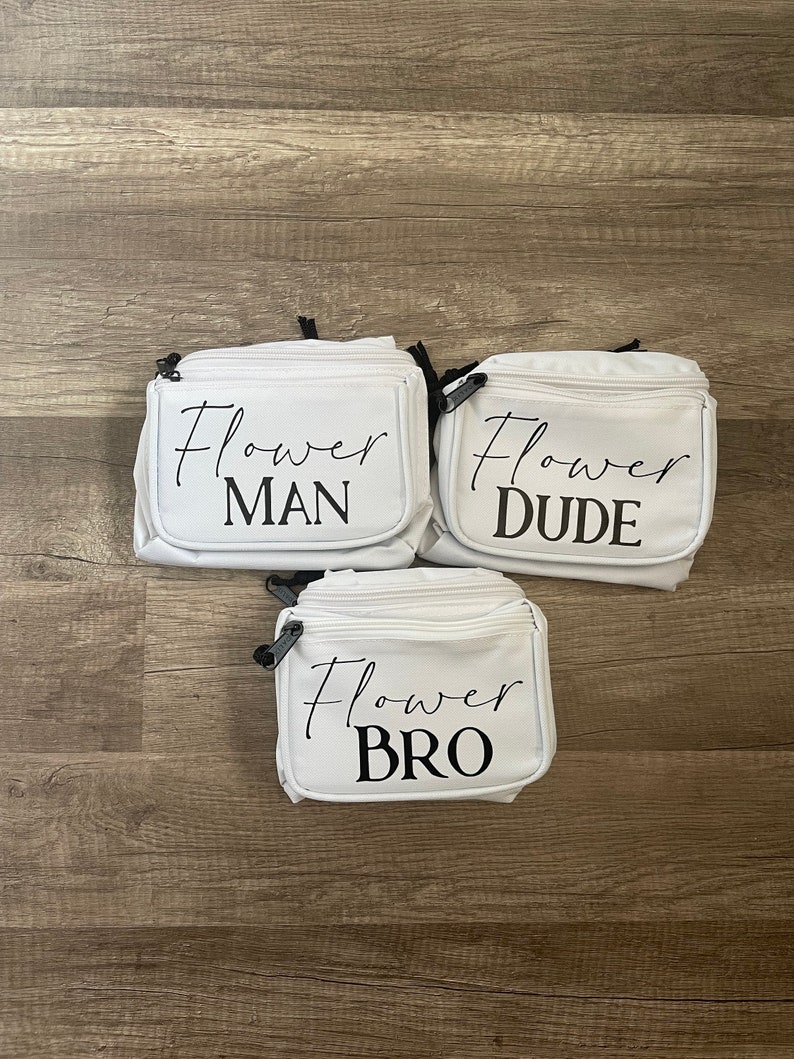 Flower Bro Fanny Pack Personalized Bum Bag Custom Fanny Pack Funny Wedding Wedding Trends image 1