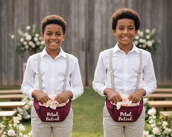 Flower Girl Bag Petal Patrol Fanny Pack Personalized Canvas Waist Wedding Accessory Bridal Party Custom Design Flower Dude Bachelorette