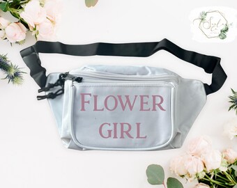 Flower Girl Personalized Fanny Packs /Flower Lady Waist bag/The Flower Chick Fanny Pack/ Flower girl proposal gift for wedding petal patrol