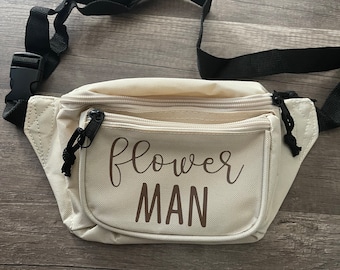 Flower Man Personalized Fanny Packs /Flower Man Waist bag/The Flower Guy Fanny Pack/ Flower Boy fannies/fully customizable/personalized !